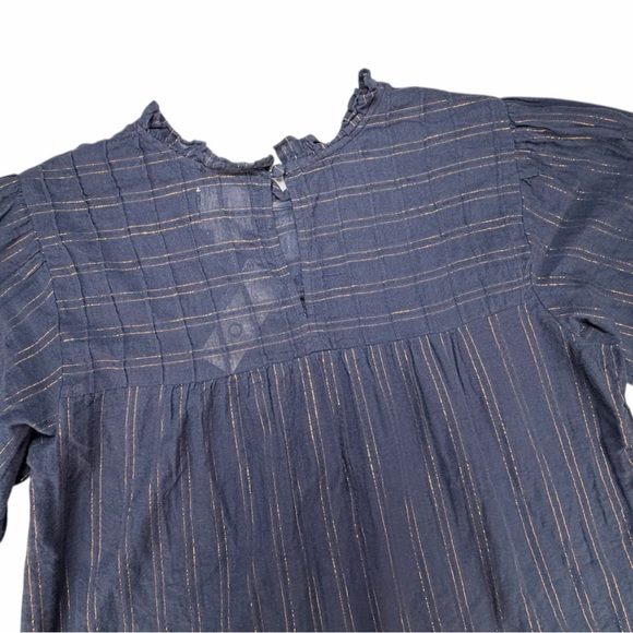 NWT Anthropologie Maeve Boho Peasant Women’s Reston Blouse In Navy Size Small - Picture 7 of 9